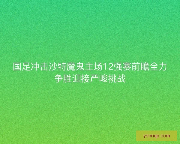 国足冲击沙特魔鬼主场12强赛前瞻全力争胜迎接严峻挑战