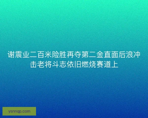谢震业二百米险胜再夺第二金直面后浪冲击老将斗志依旧燃烧赛道上