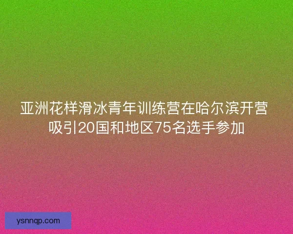 亚洲花样滑冰青年训练营在哈尔滨开营 吸引20国和地区75名选手参加